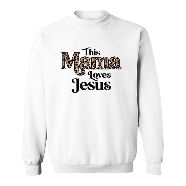 This Mama Loves Jesus Leopard Print Sweatshirt