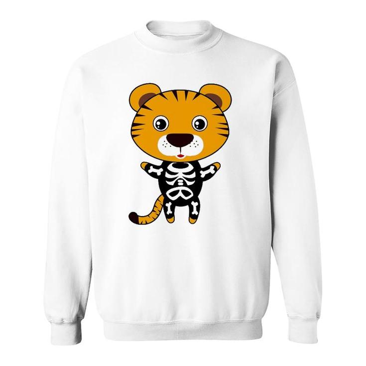 Tiger Skeleton Xray Costume Cute Easy Animal Halloween Gift Sweatshirt