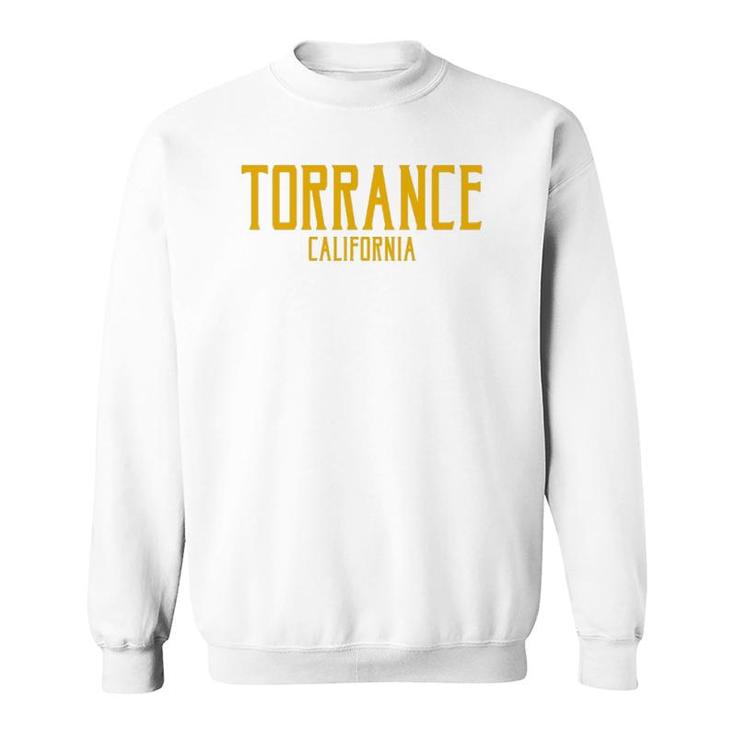Torrance California Ca Vintage Text Amber Print  Sweatshirt