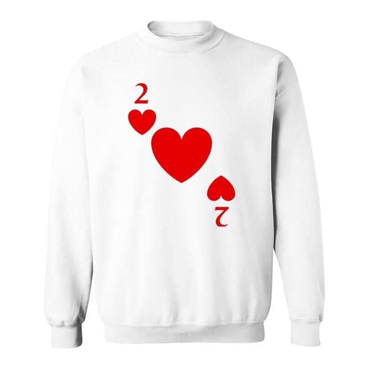 Two Of Hearts Costume Halloween Deck Of Cards Sweatshirt
