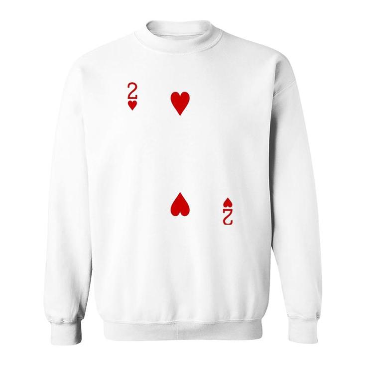 Two Of Hearts Playing Card Sweatshirt