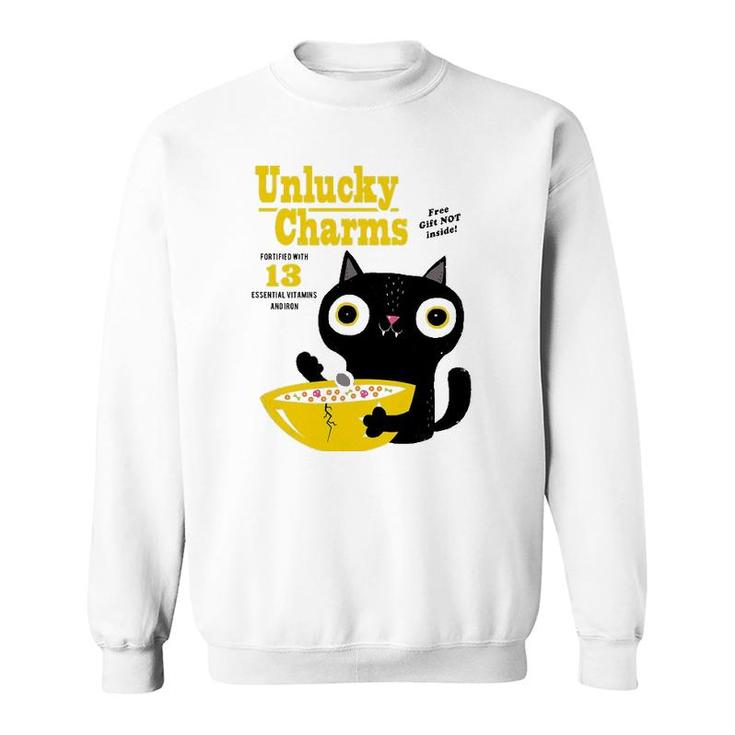 Unlucky Charms Black Cat Poster Cereal Box Sweatshirt