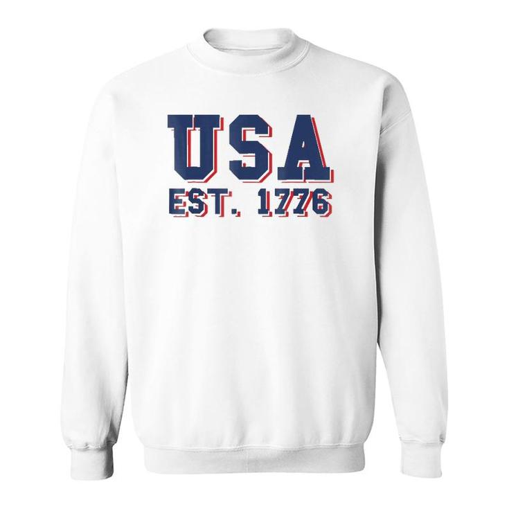 Usa Est 1776, America, 4Th Of July, Patriotic - Sweatshirt