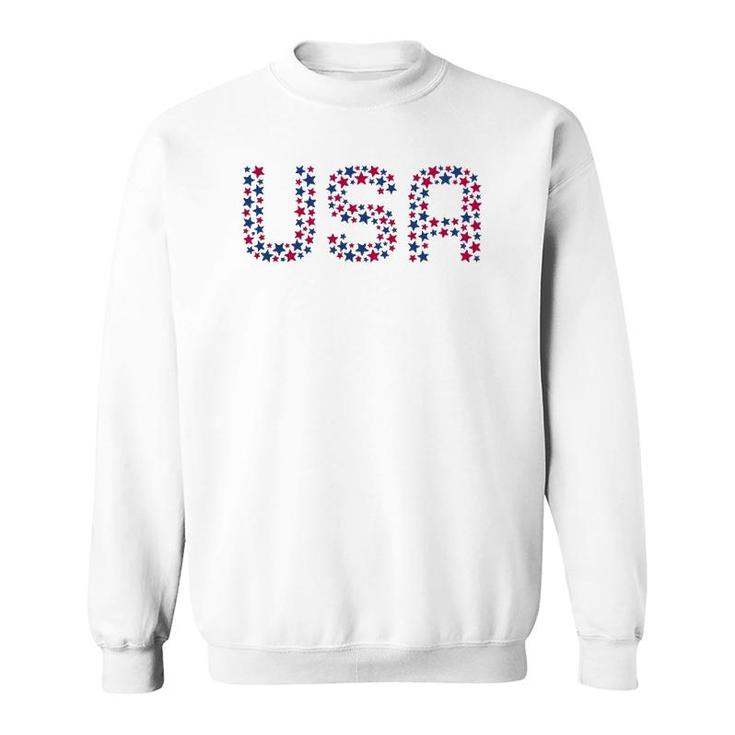Usa Women Men Patriotic American Stars 4Th Of July Sweatshirt