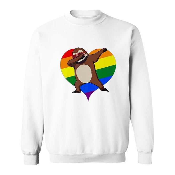 Valentines Day Dabbing Sloth Lgbt Gay Sweatshirt