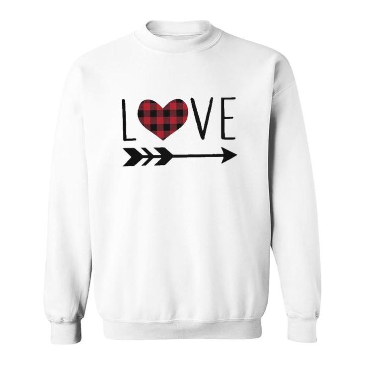 Valentine's Day Womens Graphic Tees Cute Buffalo Plaid Sweatshirt