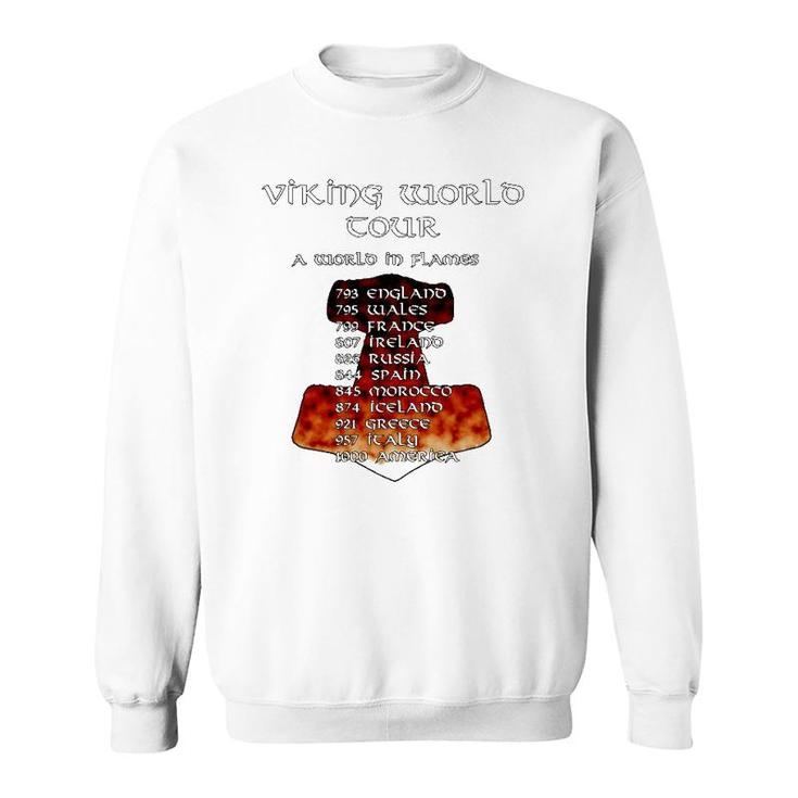 Viking World Tour  Funny Pagan Back Print Sweatshirt