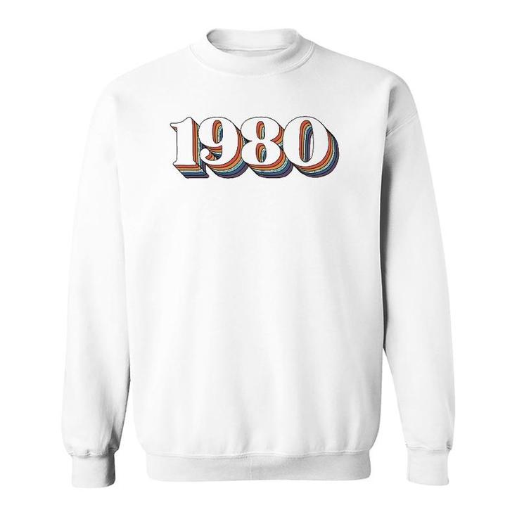 Vintage 1980 Birthday S For Women Retro Gift For Wife Sweatshirt