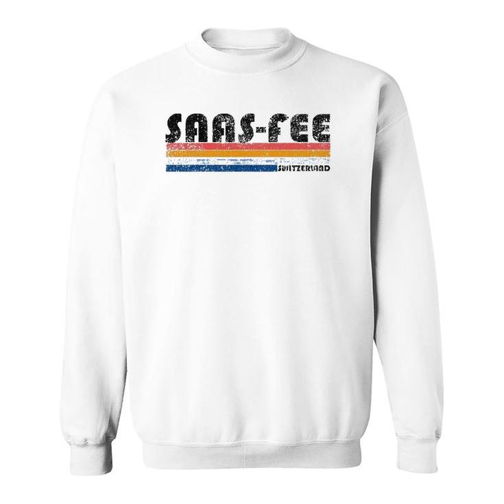 Vintage 1980S Style Saas-Fee Switzerland Sweatshirt