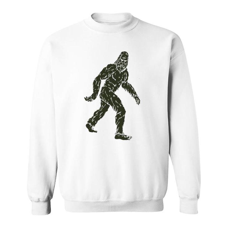 Vintage Bigfoot Subtle Military Camo Walking Sasquatch Retro Sweatshirt
