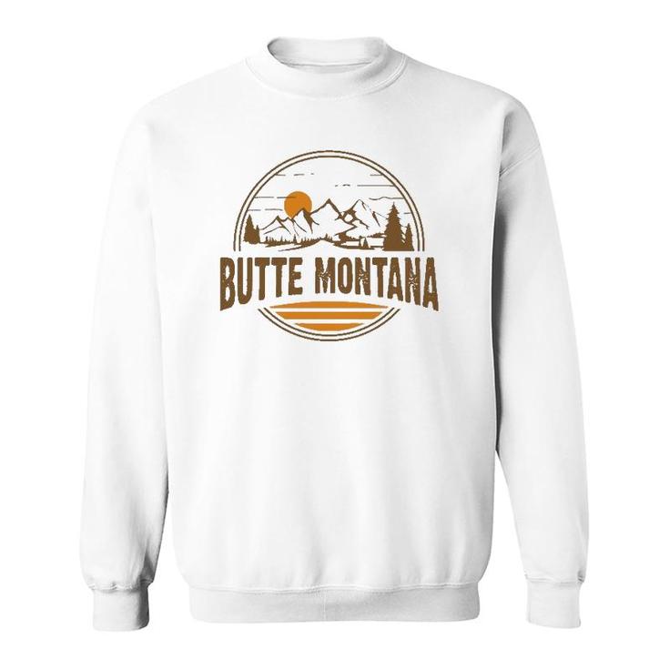 Vintage Butte Montana Mountain Hiking Souvenir Print  Sweatshirt