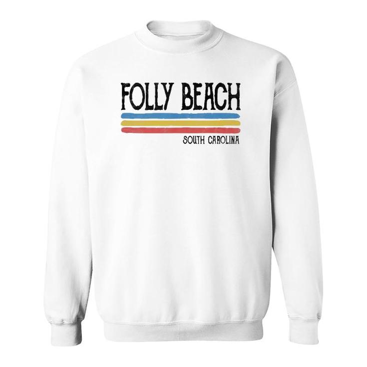 Vintage Folly Beach South Carolina Sc Souvenir Gift  Sweatshirt