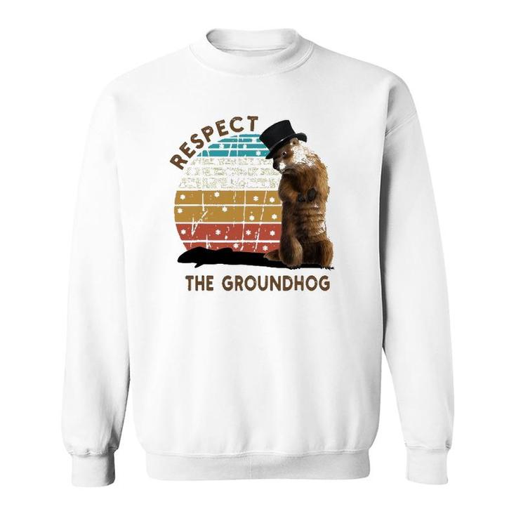 Vintage Respect The Groundhog Day Shadow For Men Women Kids Sweatshirt