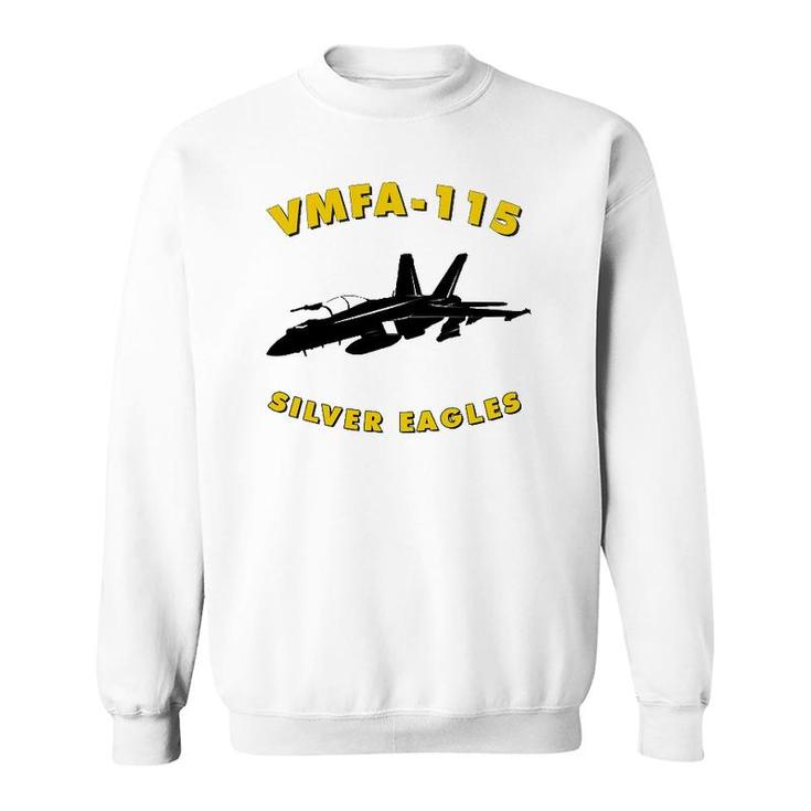 Vmfa-115 Silver Eagles Fighter Squadron F-18 Hornet Jet Sweatshirt
