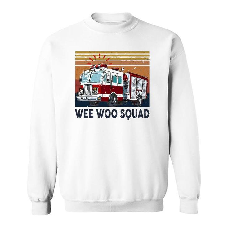 Wee Woo Squad Fire Truck Firefighter Vintage Sweatshirt