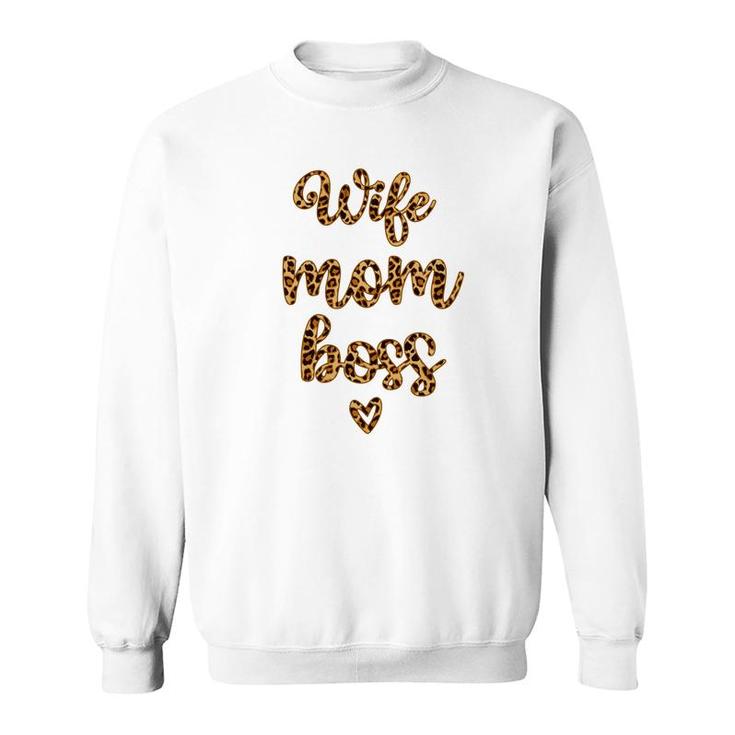 Wife Mom Boss Leopard Plaid Sweatshirt