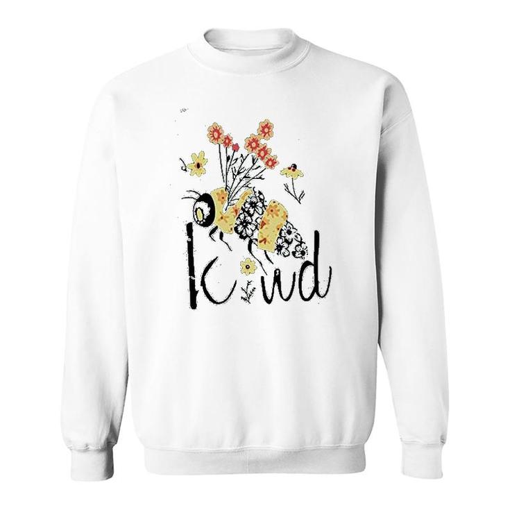 Women Flower Bee Kind Graphic Girls Sweatshirt