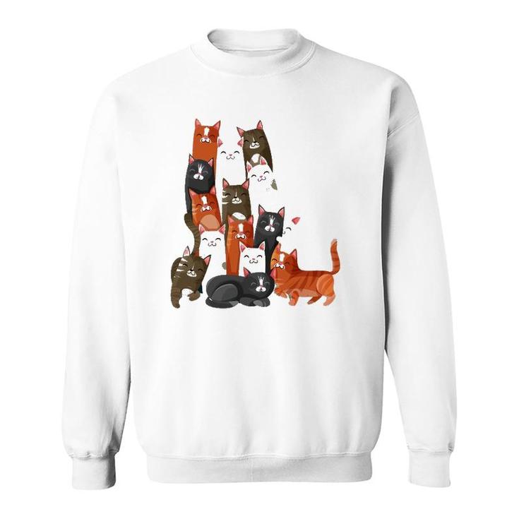 Women Or Girls Cat, Men Or Boy Colorful Cats Sweatshirt