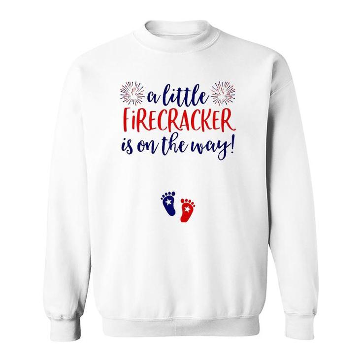 Womens 4Th Of July Pregnancy Announcement Couples Baby Reveal Sweatshirt