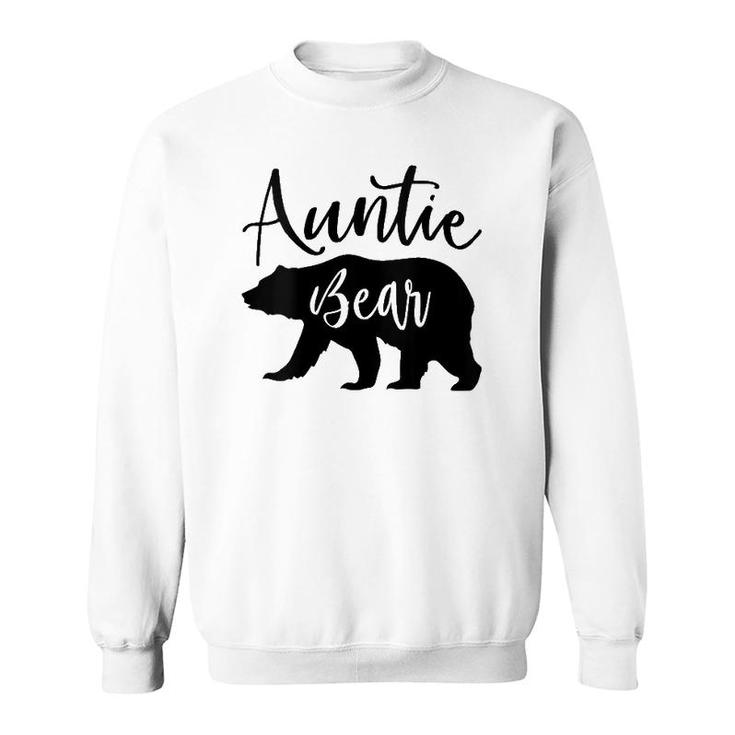 Womens Auntie Bear Mother's Day Gift V-Neck Sweatshirt