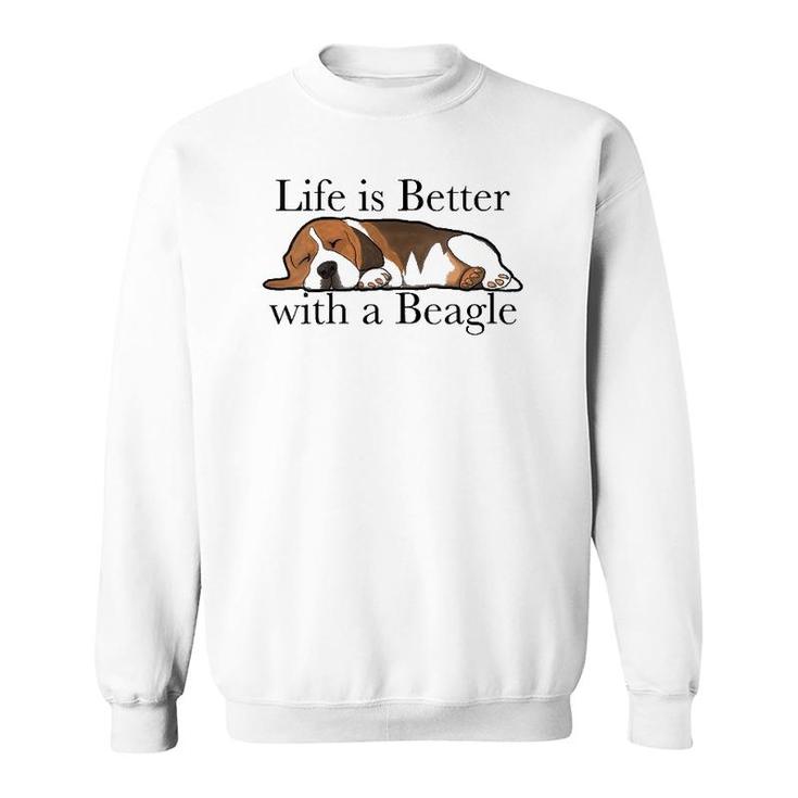 Womens Beagle Dog Lover Funny Slogan Beagles V-Neck Sweatshirt