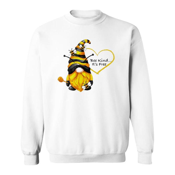 Womens Bee Kind Inspirational Gnome Sweatshirt
