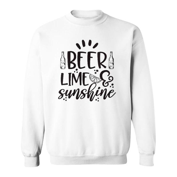 Womens Beer Lime & Sunshine Summer Drinking  Sweatshirt