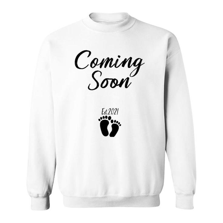 Womens Coming Soon 2021 Funny Pregnancy Mother's Day Sweatshirt