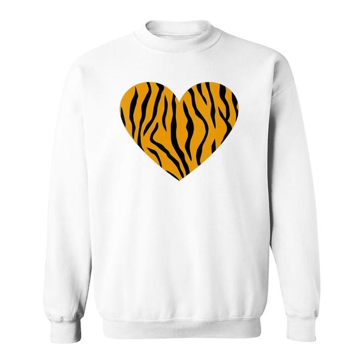 Womens Cool Animal Tiger Print Heart Valentine Sweatshirt