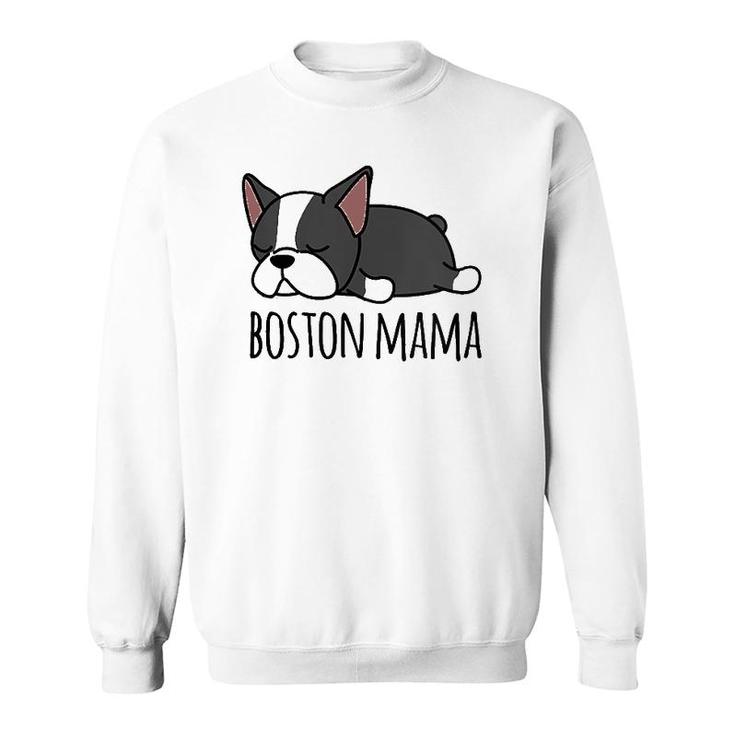 Womens Cute Boston Terrier, Boston Mama V-Neck Sweatshirt