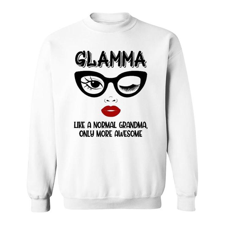 Womens Glamma Like A Normal Grandma Only More Awesome Winking Eye Sweatshirt