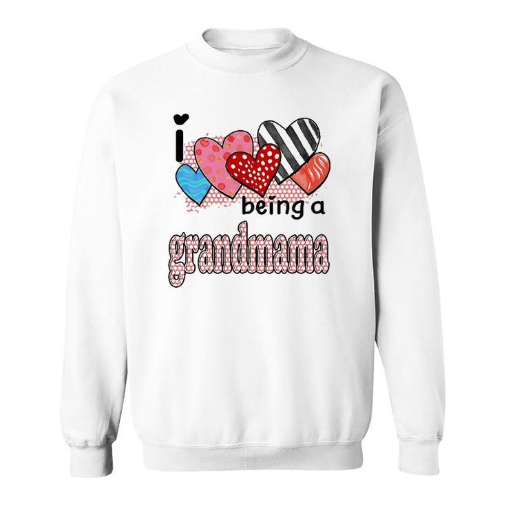 Womens I Love Being A Grandmama Cute Hearts Gifts Sweatshirt