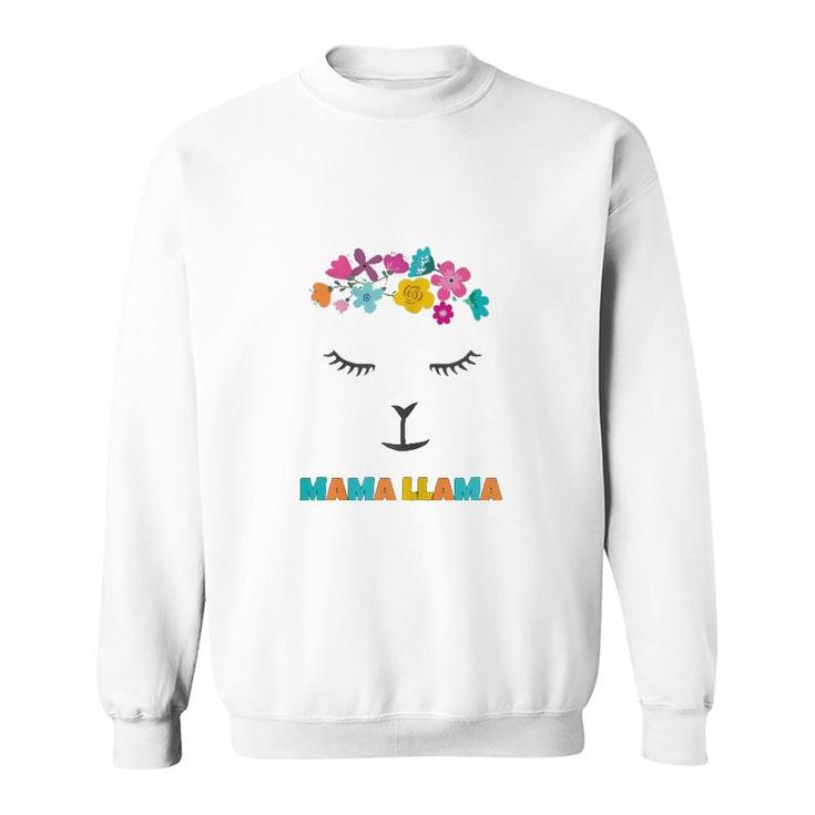 Womens Mama Llama  Alpaca Lovers Mothers Gift Idea Sweatshirt