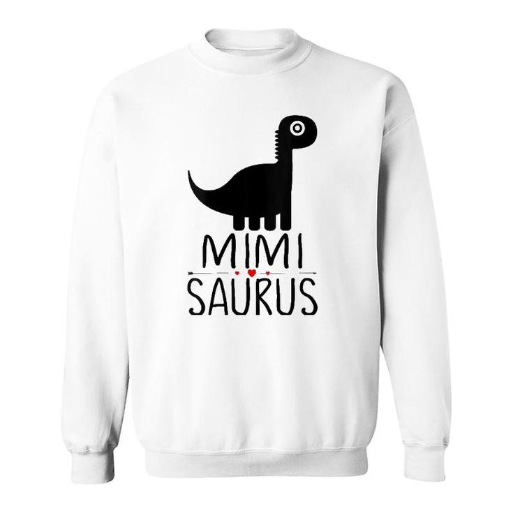 Womens Mimi Saurus Dinosaur Family Matching Dino Pajama For Women V-Neck Sweatshirt
