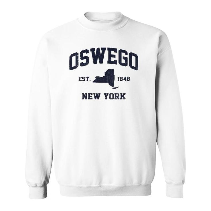 Womens Oswego New York Ny Vintage State Athletic Style V-Neck Sweatshirt