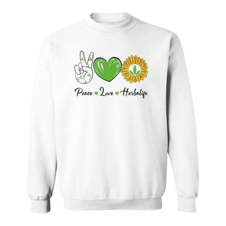 Womens Peace Love Sunshine Herbalifes Sunflower Essential V-Neck Sweatshirt