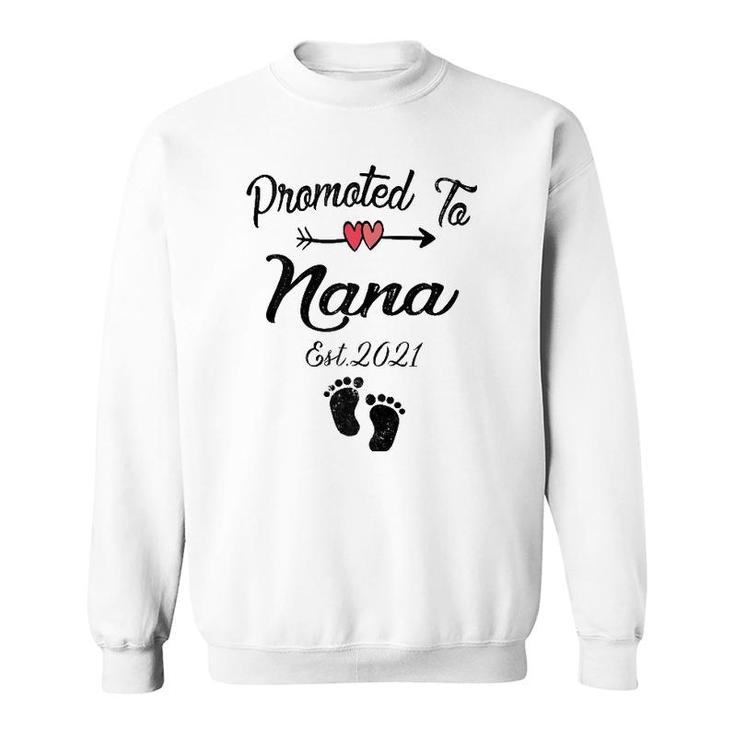 Womens Promoted To Nana 2021 First Time Mothers New Mom To Be Sweatshirt