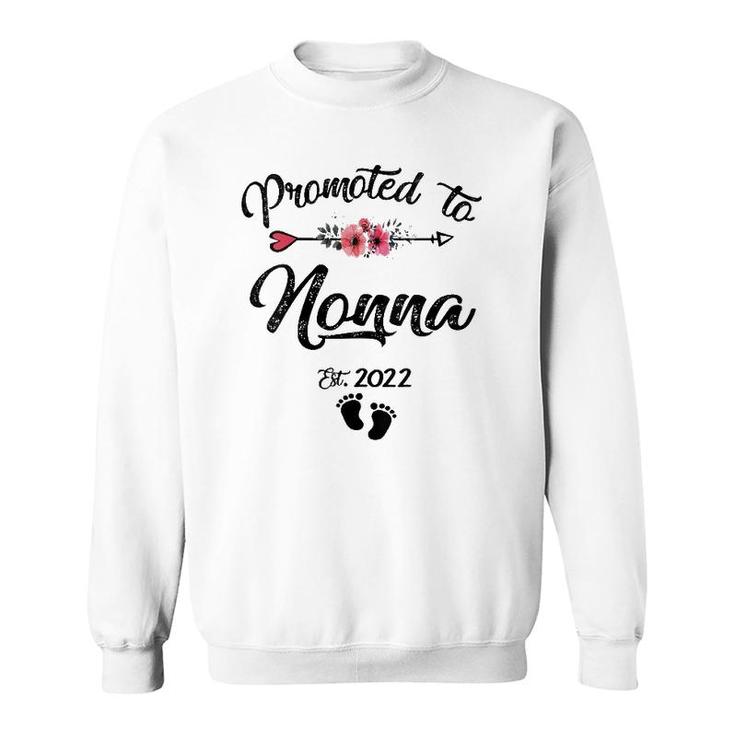 Womens Promoted To Nonna 2022  Mother's Day Pregnancy Women V-Neck Sweatshirt