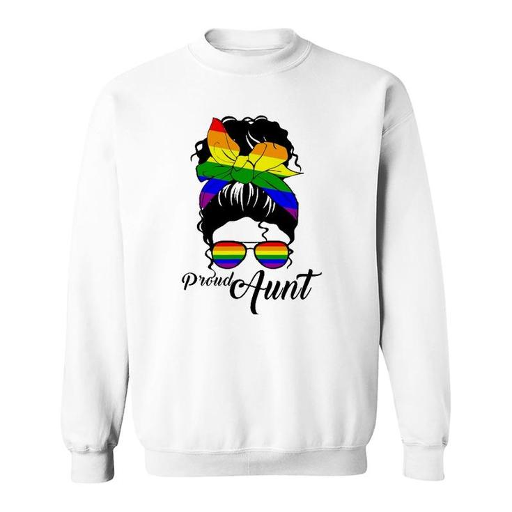 Womens Proud Aunt Mother's Day Gay Pride Lgbt-Q Sweatshirt