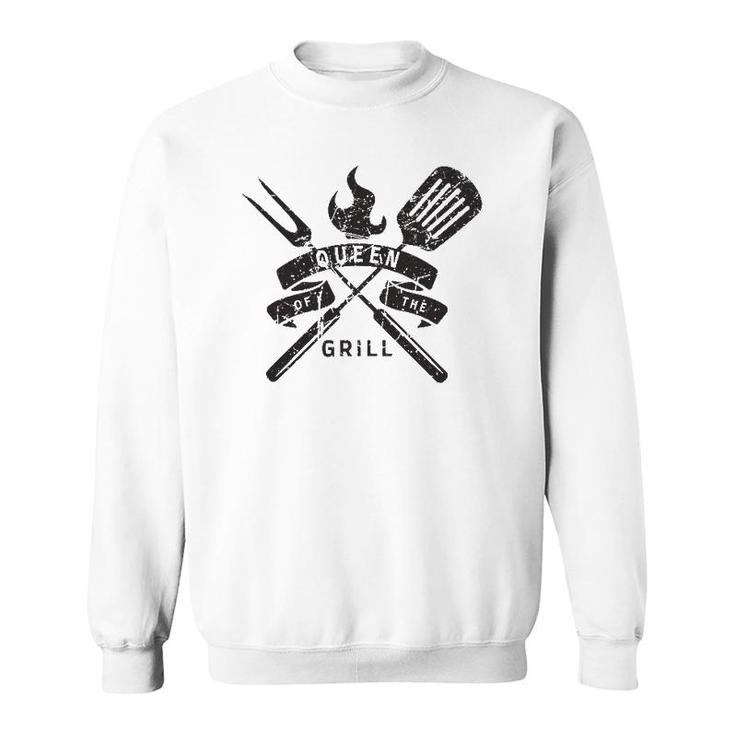 Womens Queen Of The Grill Grilling Master Quote Sweatshirt