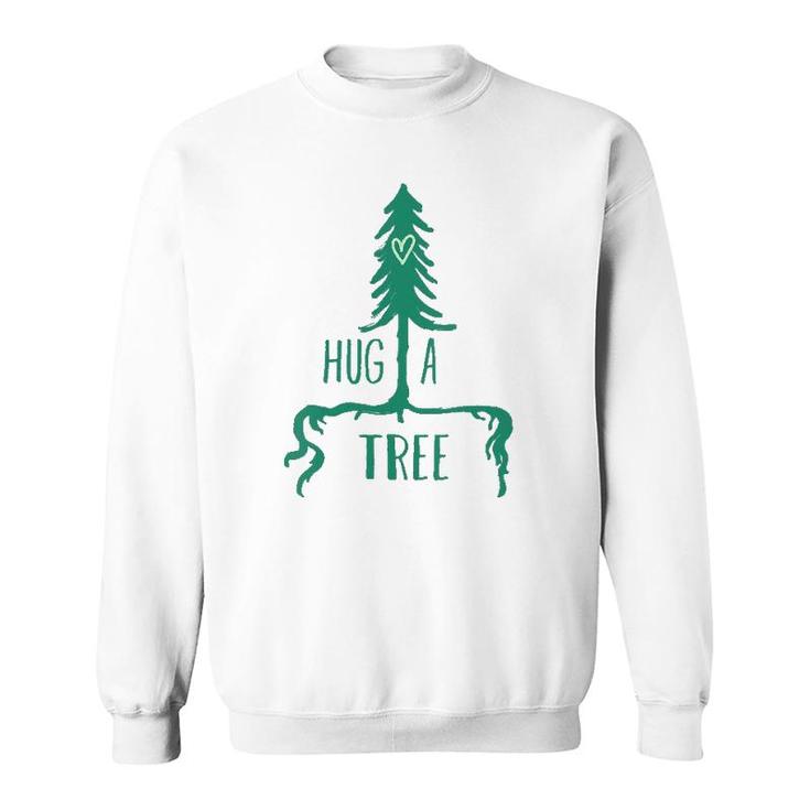 Womens Tree  - Tree With Heart Graphic Hug A Tree  Sweatshirt