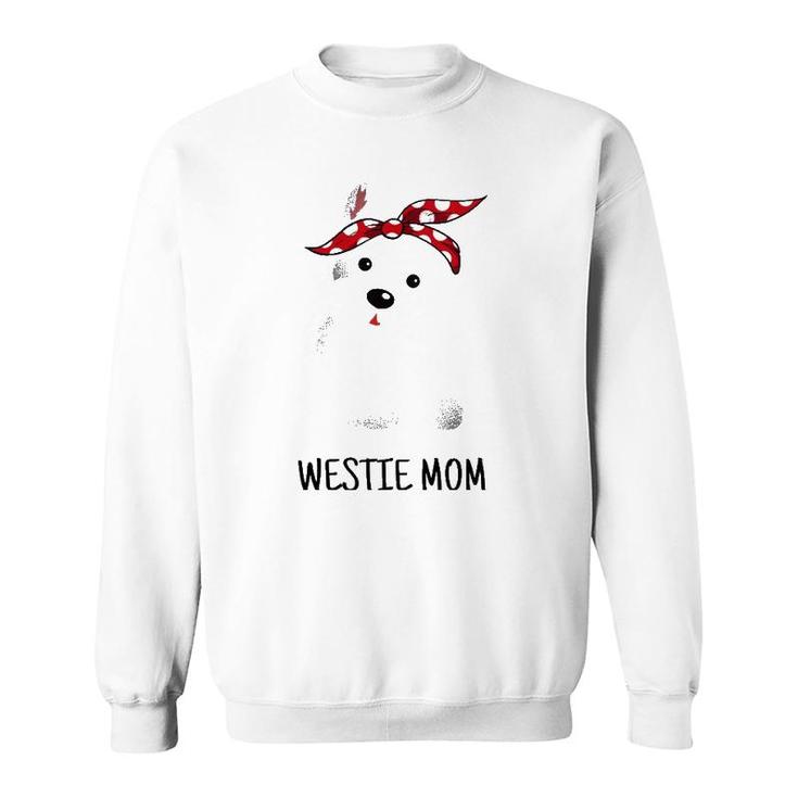 Womens Westie Mom West Highland White Terrier Dog Lovers Gift V-Neck Sweatshirt