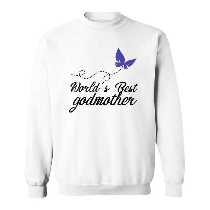 World's Best Godmother - Butterfly Godmom God Mother Sweatshirt
