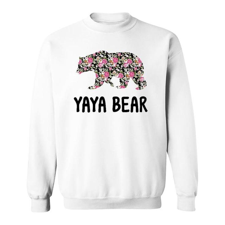 Yaya Bear Floral Grandmother Gift Sweatshirt