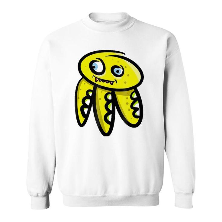 Yellow Vampire Octopus Monster Halloween Sweatshirt