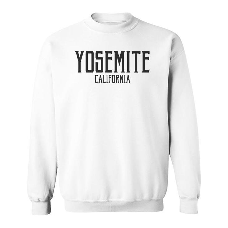Yosemite California Ca Vintage Text Black With Black Print  Sweatshirt