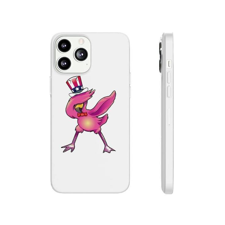 4Th Of July Dabbing Flamingo  Funny American Flag Phonecase iPhone