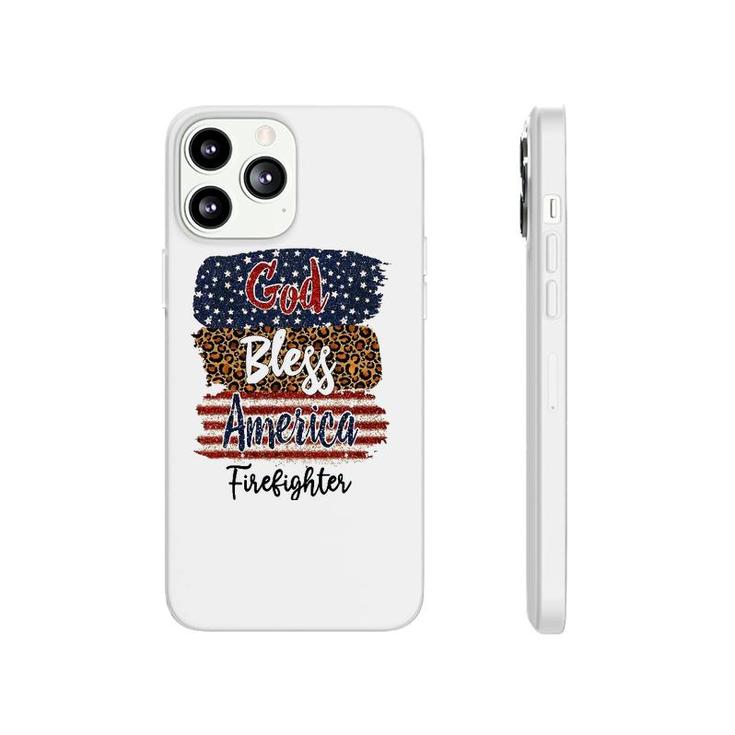 American Usa Flag God Bless America Firefighter 4Th Of July Phonecase iPhone