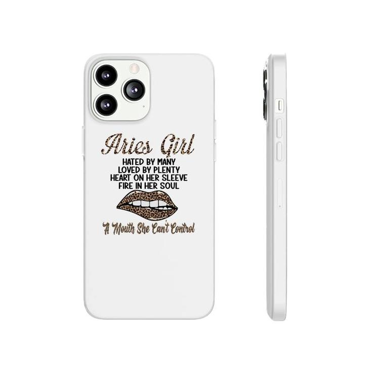 Aries Girl Leopard A Mouth She Cant Control Birthday Gift Phonecase iPhone
