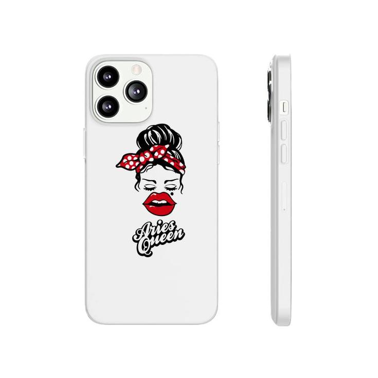 Aries Girls Aries Queen With Red Lip Gift Birthday Gift Phonecase iPhone